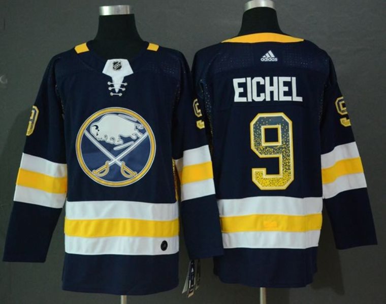 NHL Sabres 9 Jack Eichel Navy Drift Fashion Adidas Men Jersey