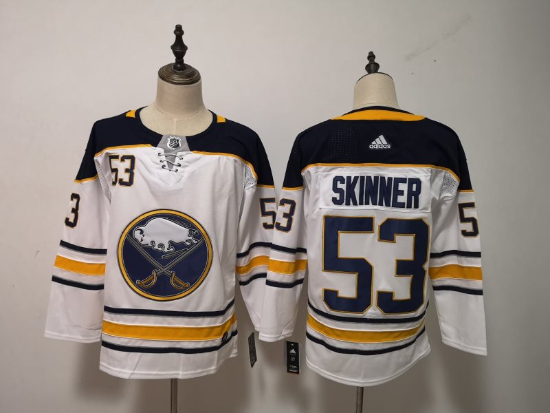 NHL Sabres 53 Jeff Skinner White Adidas Men Jersey