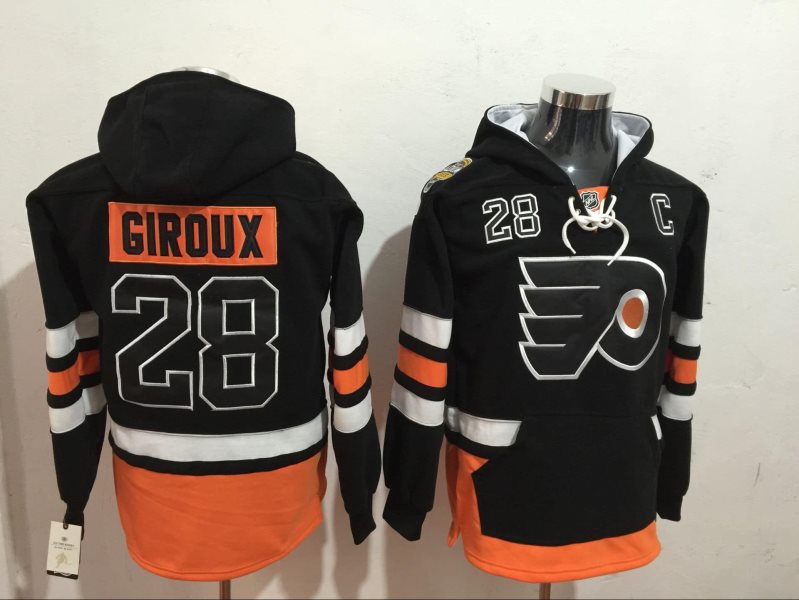 NHL Flyers 28 Claude Giroux Black Hoodie Sweatshirt