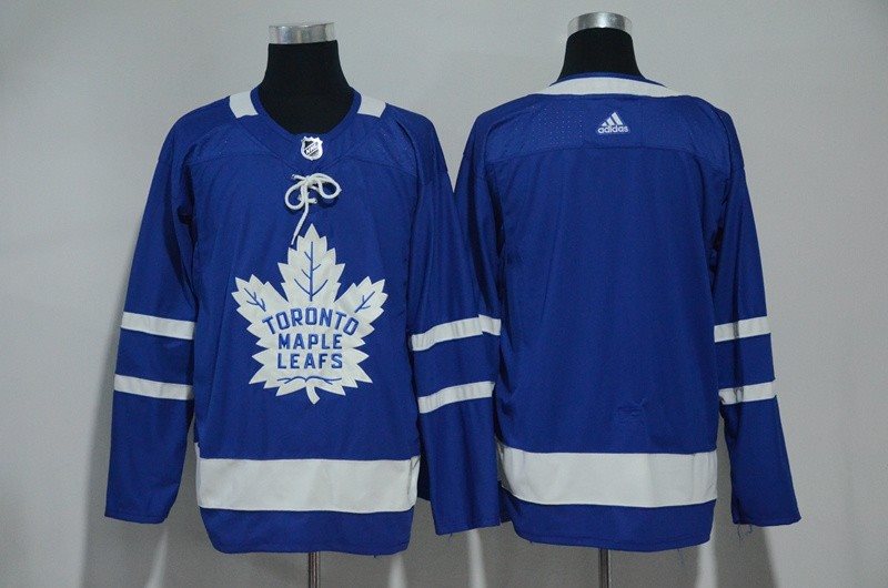 NHL Maple Leafs Blank Blue Adidas Men Jersey