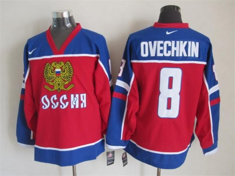 Team Russia 8 Alex Ovechkin 2015 Ice Winter Hocky Jersey