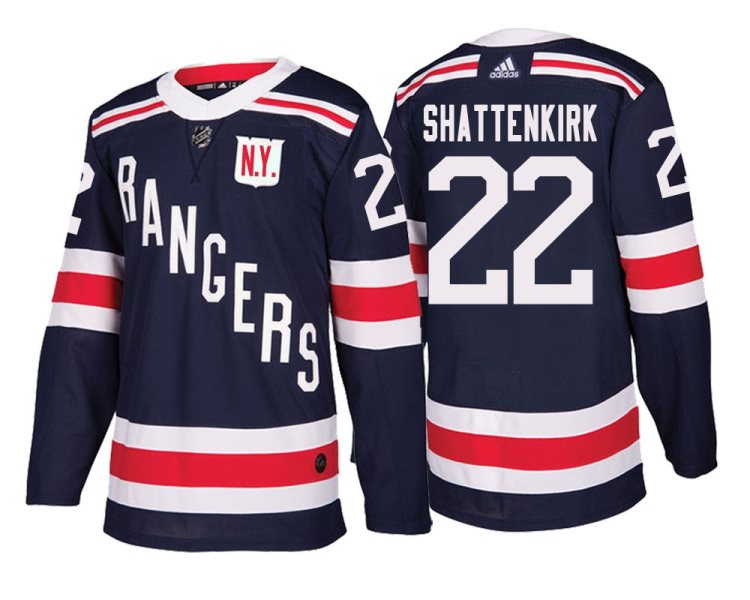 NHL Rangers 22 Kevin Shattenkirk Navy 2018 Winter Classic Adidas Men Jersey