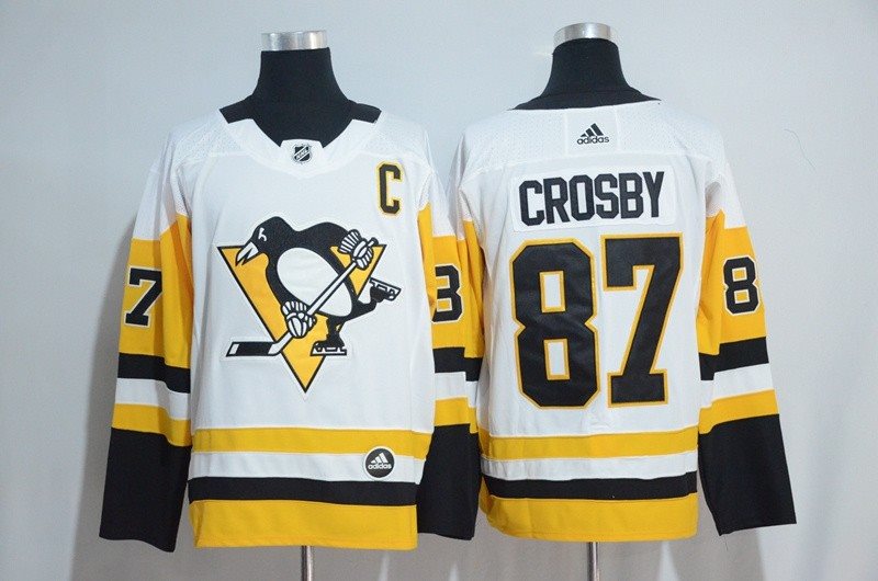 NHL Pittsburgh Penguins 87 Sidney Crosby White Adidas Men Jersey