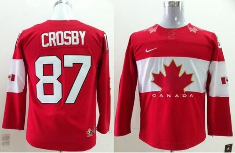 Team Canada 2014 Olympic No.87 Sidney Crosby Red Youth Hockey Jersey