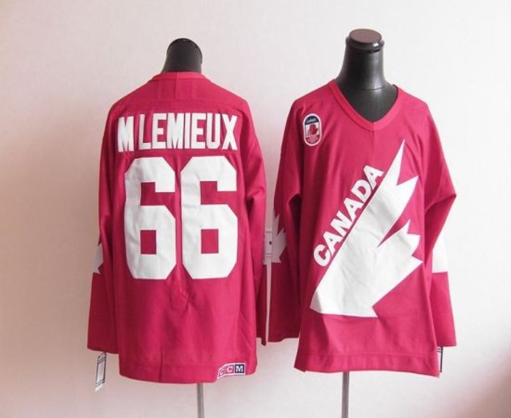 Olympic 1991 CA. 66 Mario Lemieux Red CCM Throwback Stitched NHL Jersey