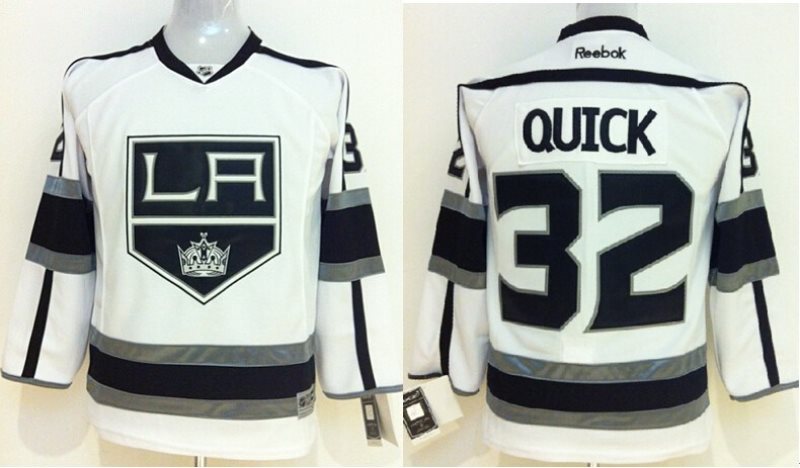 NHL Kings 32 Jonathan Quick White Youth Jersey