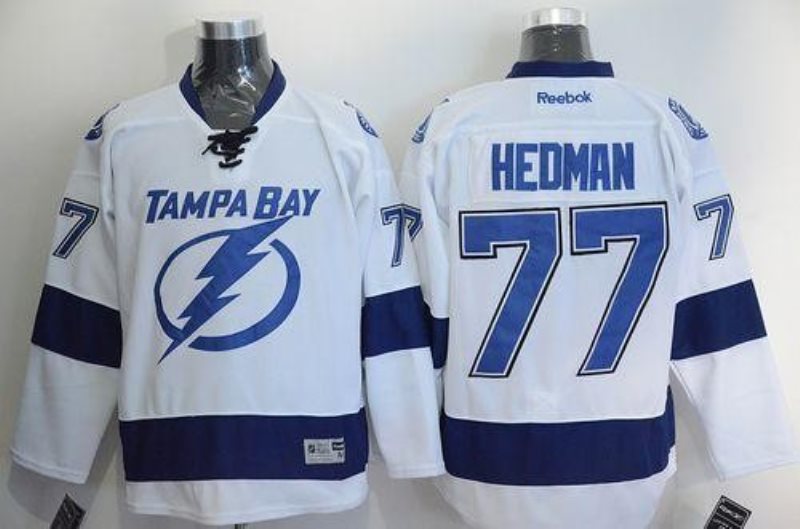 NHL Lightning 77 Victor Hedman White Men Jersey