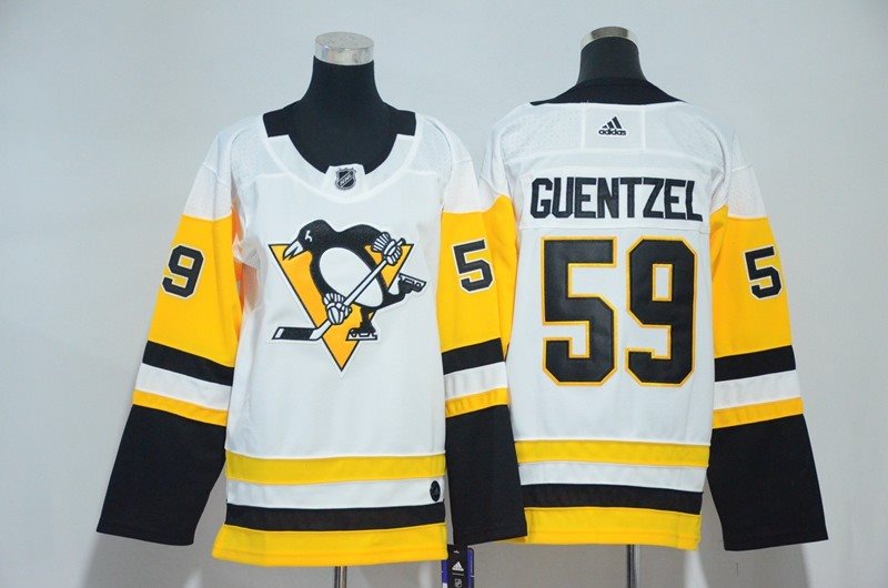 NHL Penguins 59 Jake Guentzel White Adidas Youth Jersey