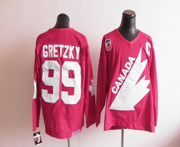 Olympic 1991 CA. 99 Wayne Gretzky Red CCM Throwback Stitched NHL Jersey