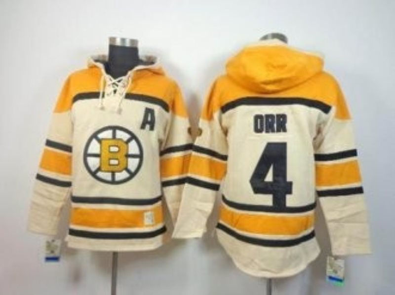 NHL Bruins 4 Bobby Orr Cream With A Patch Men Sweatshirt
