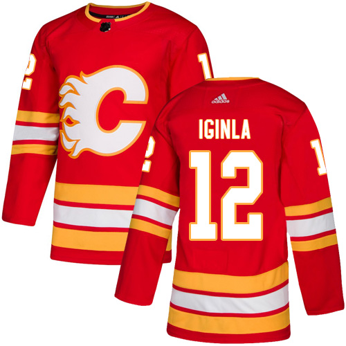 Adidas Flames #12 Jarome Iginla Red Alternate Authentic Stitched NHL Jersey