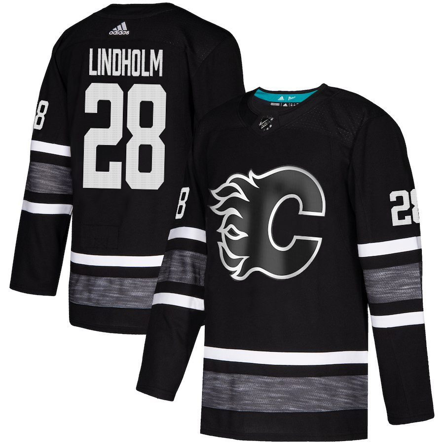 Adidas Flames #28 Elias Lindholm Black 2019 All-Star Game Parley Authentic Stitched NHL Jersey