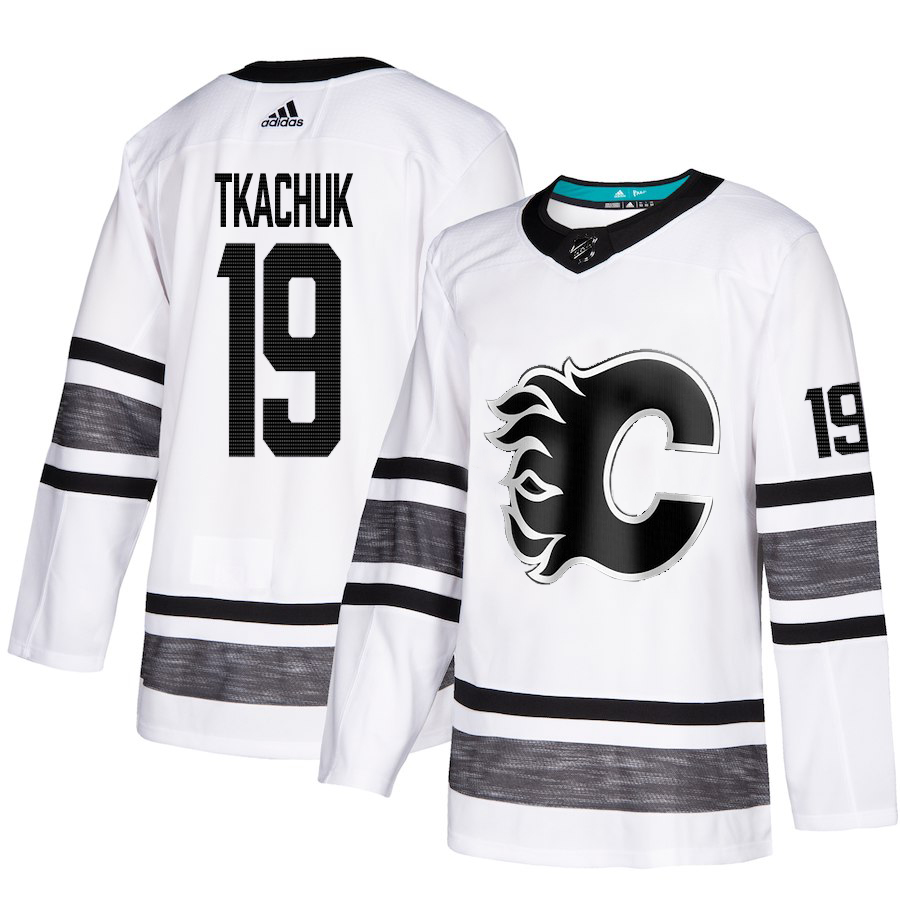 Adidas Flames #19 Matthew Tkachuk White 2019 All-Star Game Parley Authentic Stitched NHL Jersey