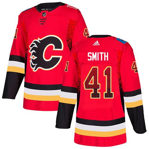 Adidas Flames #41 Mike Smith Red Home Authentic Drift Fashion Stitched NHL Jersey