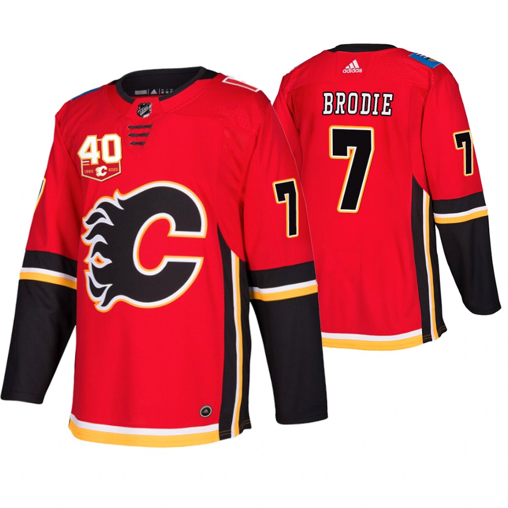 Adidas Calgary Flames #7 TJ Brodie 40th Anniversary Third 2019-20 NHL Jersey