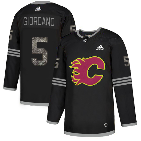 Adidas Flames #5 Mark Giordano Black Authentic Classic Stitched NHL Jersey