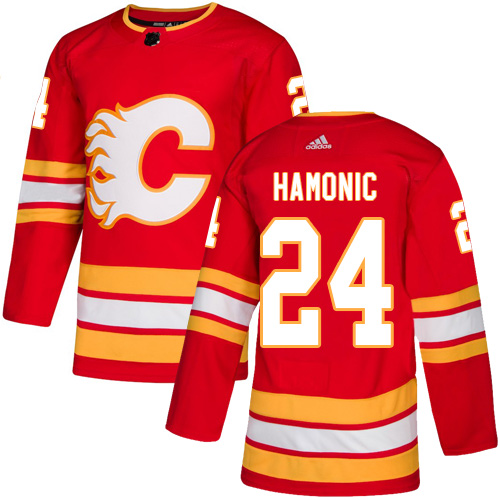 Adidas Flames #24 Travis Hamonic Red Alternate Authentic Stitched NHL Jersey