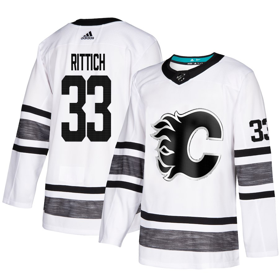 Adidas Flames #33 David Rittich White 2019 All-Star Game Parley Authentic Stitched NHL Jersey