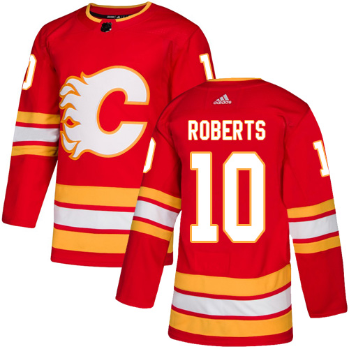 Adidas Flames #10 Gary Roberts Red Alternate Authentic Stitched NHL Jersey