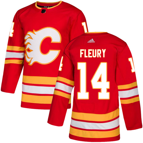 Adidas Flames #14 Theoren Fleury Red Alternate Authentic Stitched NHL Jersey