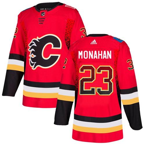 Adidas Flames #23 Sean Monahan Red Home Authentic Drift Fashion Stitched NHL Jersey
