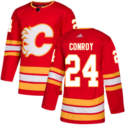 Adidas Flames #24 Craig Conroy Red Alternate Authentic Stitched NHL Jersey