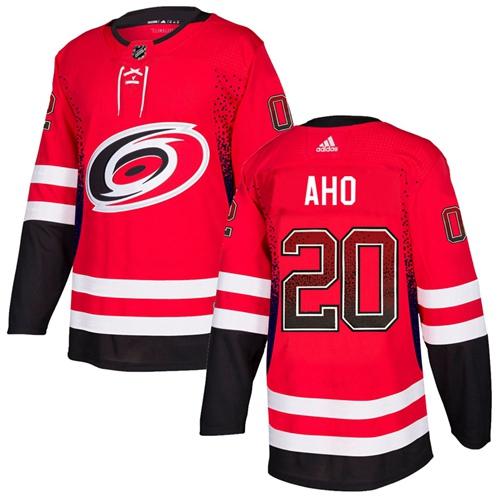 Adidas Hurricanes #20 Sebastian Aho Red Home Authentic Drift Fashion Stitched NHL Jersey
