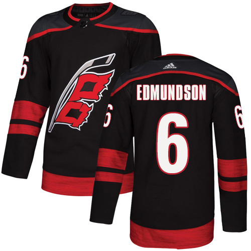 Adidas Hurricanes #6 Joel Edmundson Black Alternate Authentic Stitched NHL Jersey