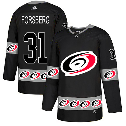Adidas Hurricanes #31 Anton Forsberg Black Authentic Team Logo Fashion Stitched NHL Jersey