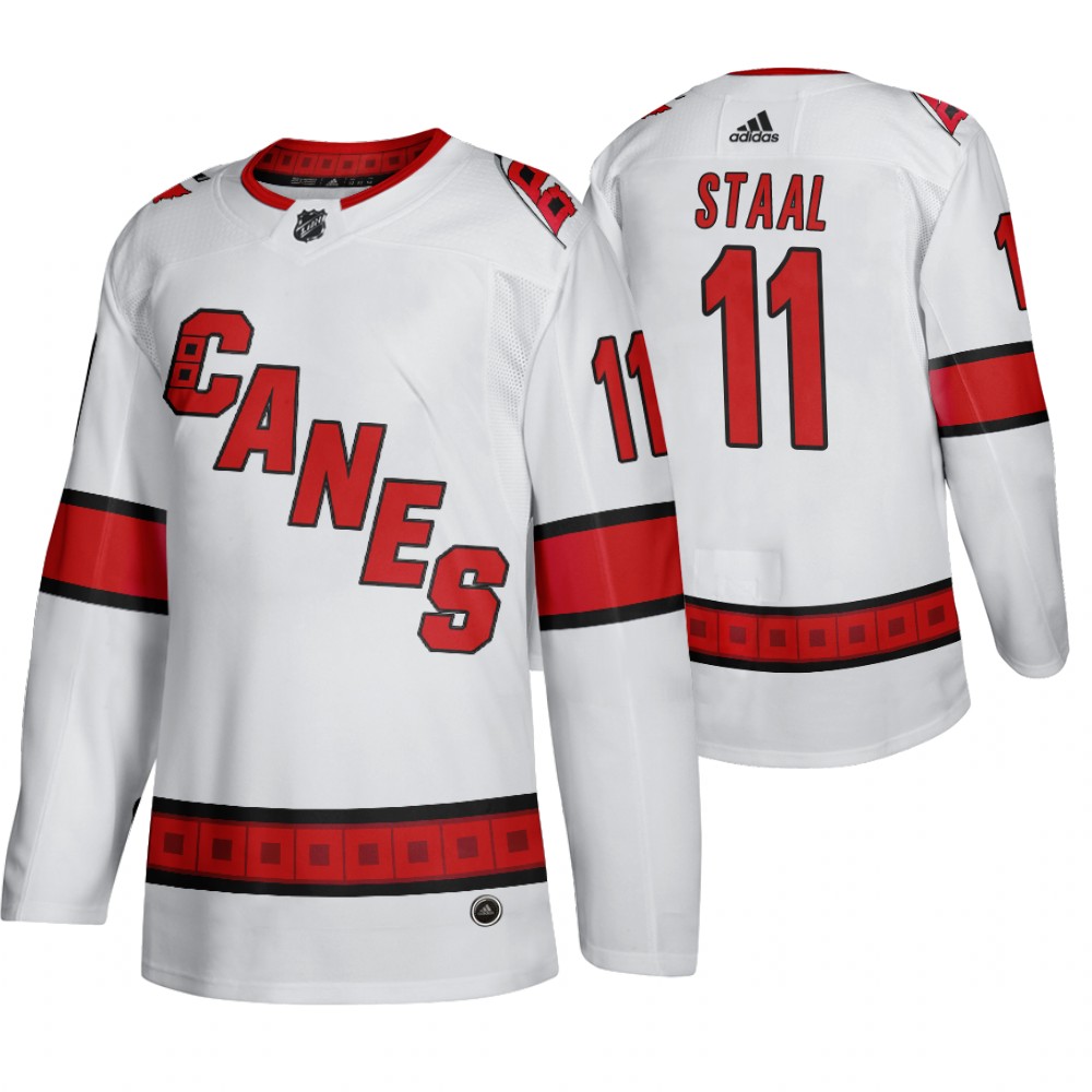 Carolina Hurricanes #11 Jordan Staal Men's 2019-20 Away Authentic Player White Stitched NHL Jersey