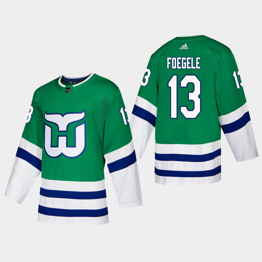 Hartford Whalers #13 Warren Foegele Adidas 2019-20 Heritage Authentic Player NHL Jersey Green