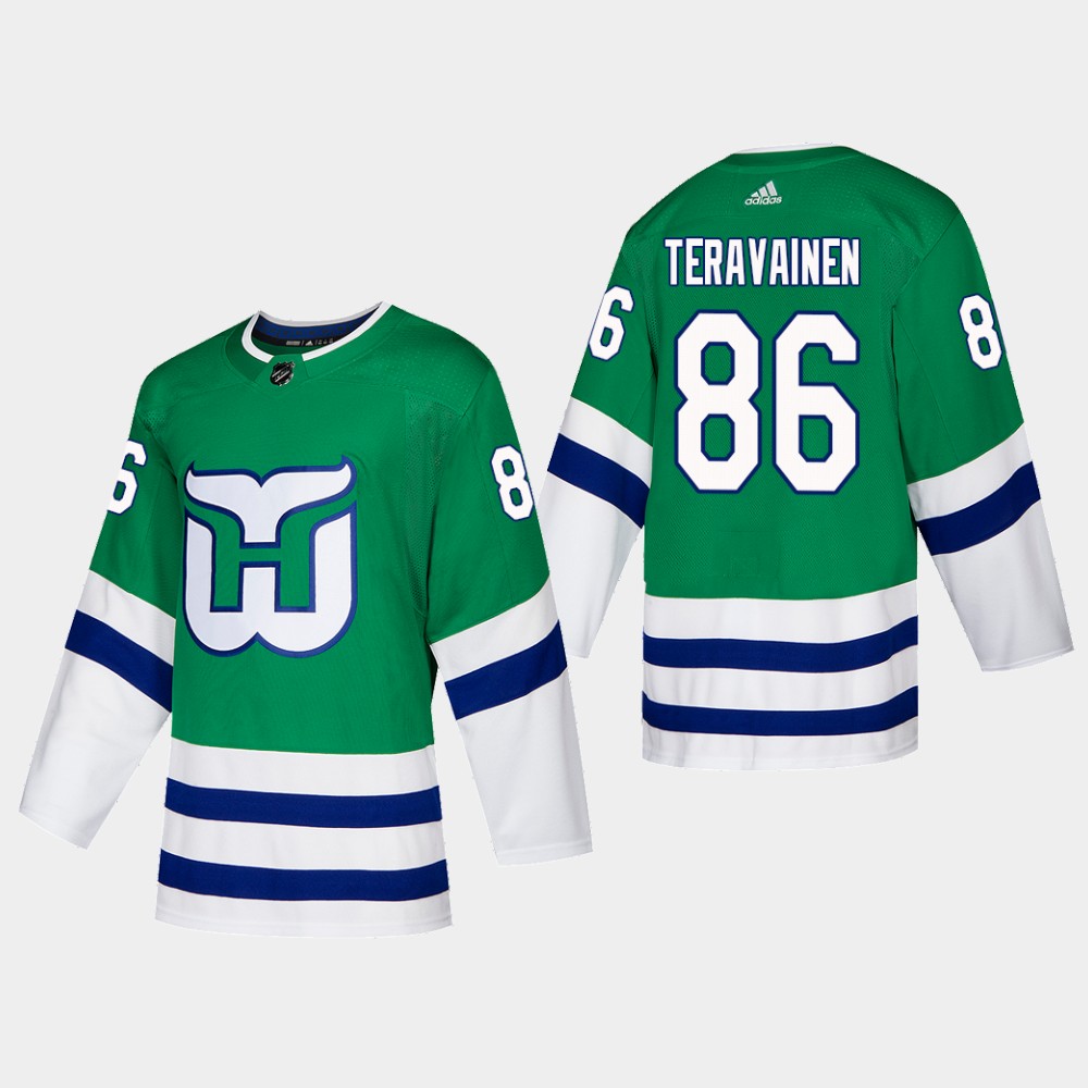 Hartford Whalers #86 Teuvo Teravainen Adidas 2019-20 Heritage Authentic Player NHL Jersey Green