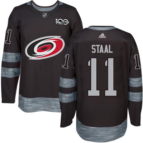 Adidas Hurricanes #11 Jordan Staal Black 1917-2017 100th Anniversary Stitched NHL Jersey