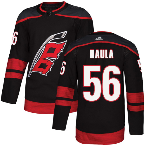 Adidas Hurricanes #56 Erik Haula Black Alternate Authentic Stitched NHL Jersey