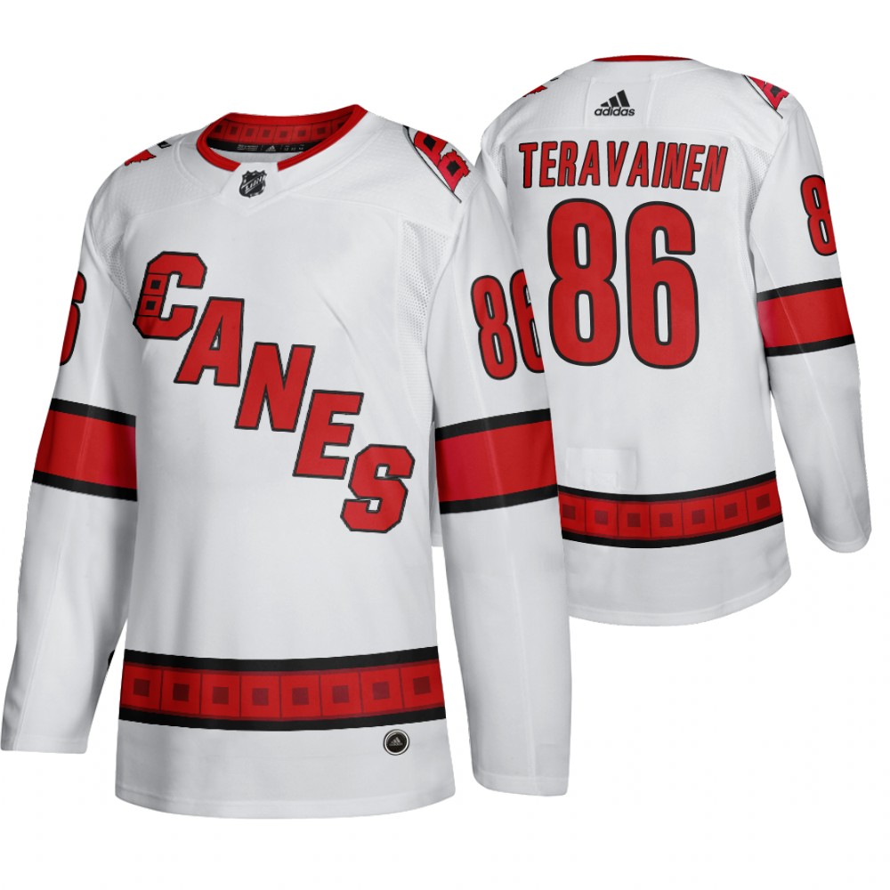 Carolina Hurricanes #86 Teuvo Teravainen Men's 2019-20 Away Authentic Player White Stitched NHL Jersey