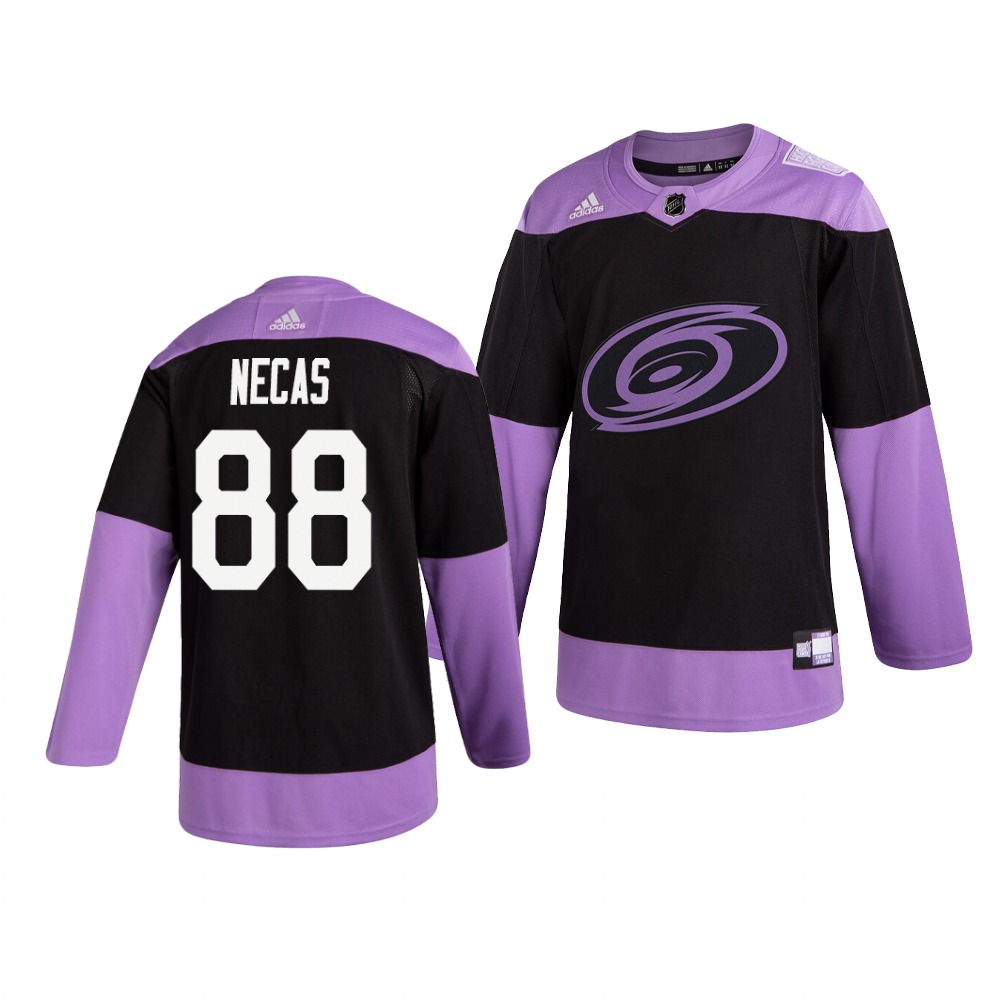 Carolina Hurricanes #88 Martin Necas Adidas Men's Hockey Fights Cancer Practice NHL Jersey Black