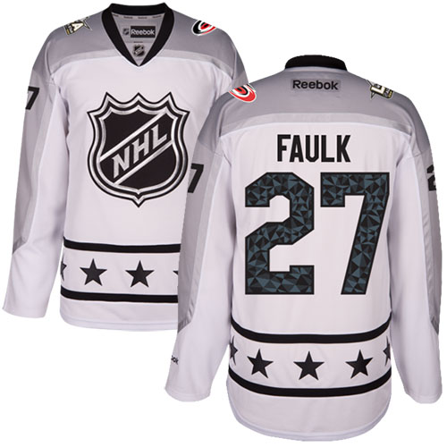 Hurricanes #27 Justin Faulk White 2017 All-Star Metropolitan Division Stitched NHL Jersey