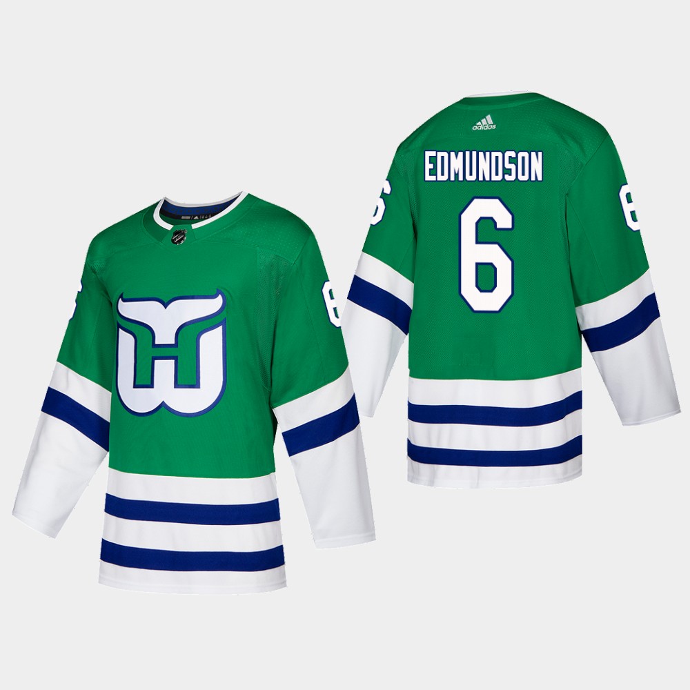 Hartford Whalers #6 Joel Edmundson Adidas 2019-20 Heritage Authentic Player NHL Jersey Green
