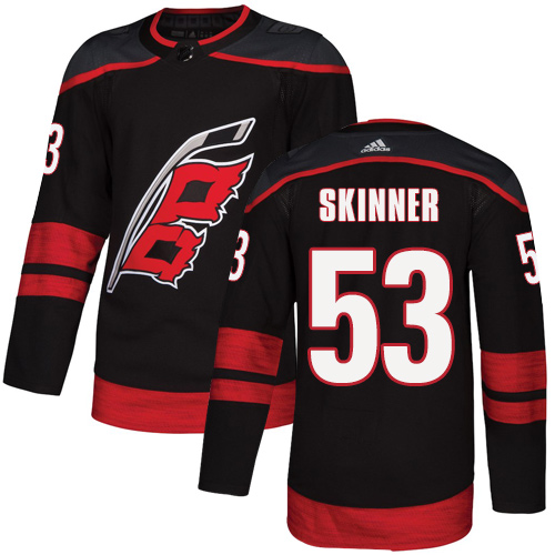 Adidas Hurricanes #53 Jeff Skinner Black Alternate Authentic Stitched NHL Jersey