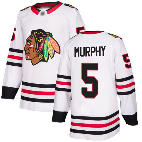 Adidas Blackhawks #5 Connor Murphy White Road Authentic Stitched NHL Jersey