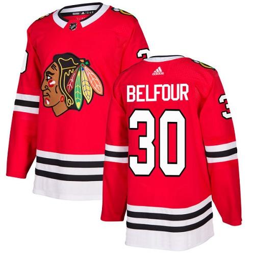 Adidas Blackhawks #30 ED Belfour Red Home Authentic Stitched NHL Jersey