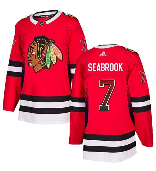 Adidas Blackhawks #7 Brent Seabrook Red Home Authentic Drift Fashion Stitched NHL Jersey