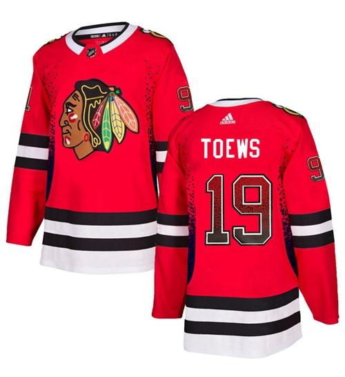 Adidas Blackhawks #19 Jonathan Toews Red Home Authentic Drift Fashion Stitched NHL Jersey