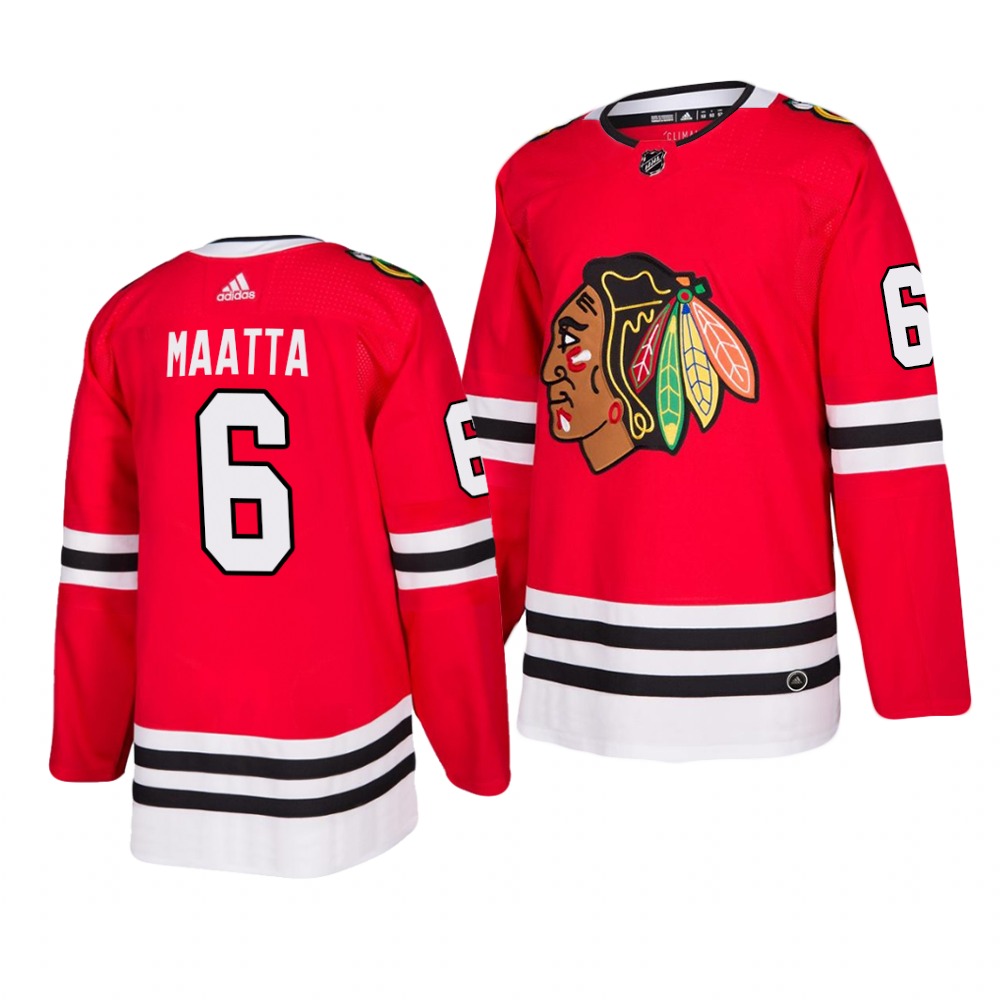 Chicago Blackhawks #6 Olli Maatta 2019-20 Adidas Authentic Home Red Stitched NHL Jersey