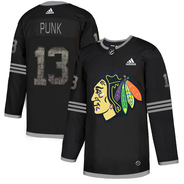 Adidas Blackhawks #13 CM Punk Black Authentic Classic Stitched NHL Jersey