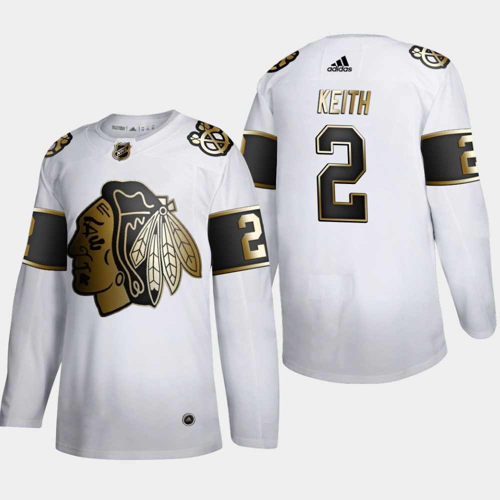 Chicago Blackhawks #2 Duncan Keith Men's Adidas White Golden Edition Limited Stitched NHL Jersey