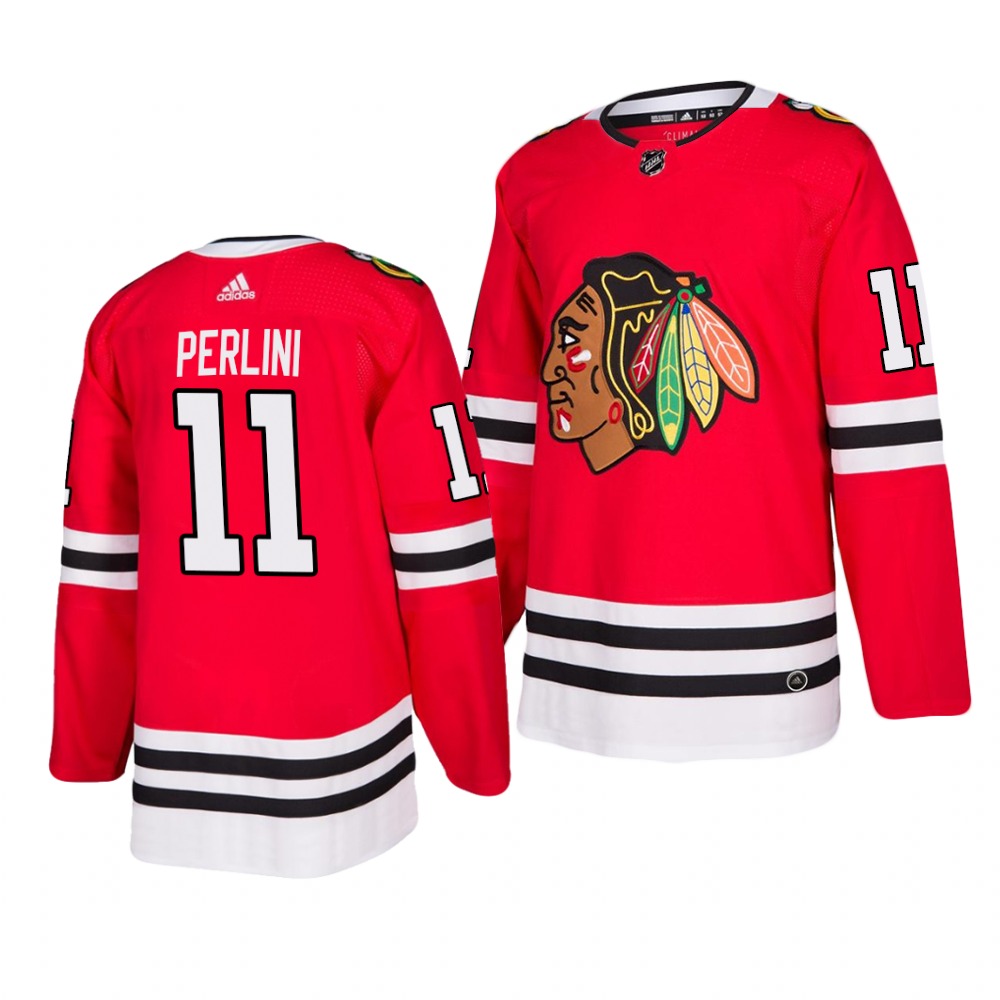 Chicago Blackhawks #11 Brendan Perlini 2019-20 Adidas Authentic Home Red Stitched NHL Jersey
