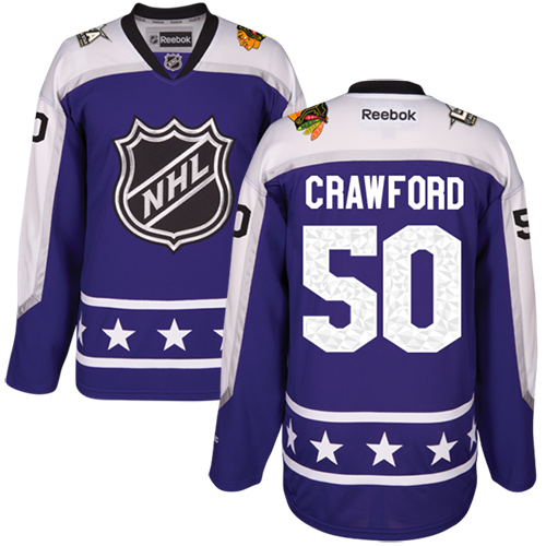 Blackhawks #50 Corey Crawford Purple 2017 All-Star Central Division Stitched NHL Jersey