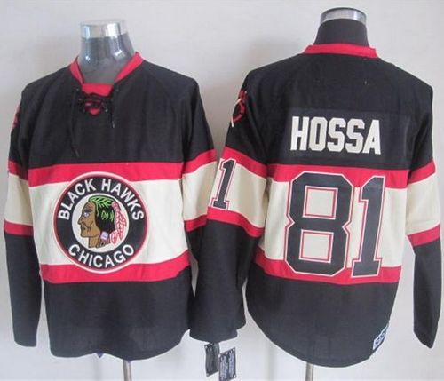 Blackhawks #81 Marian Hossa Black Third CCM Stitched NHL Jersey