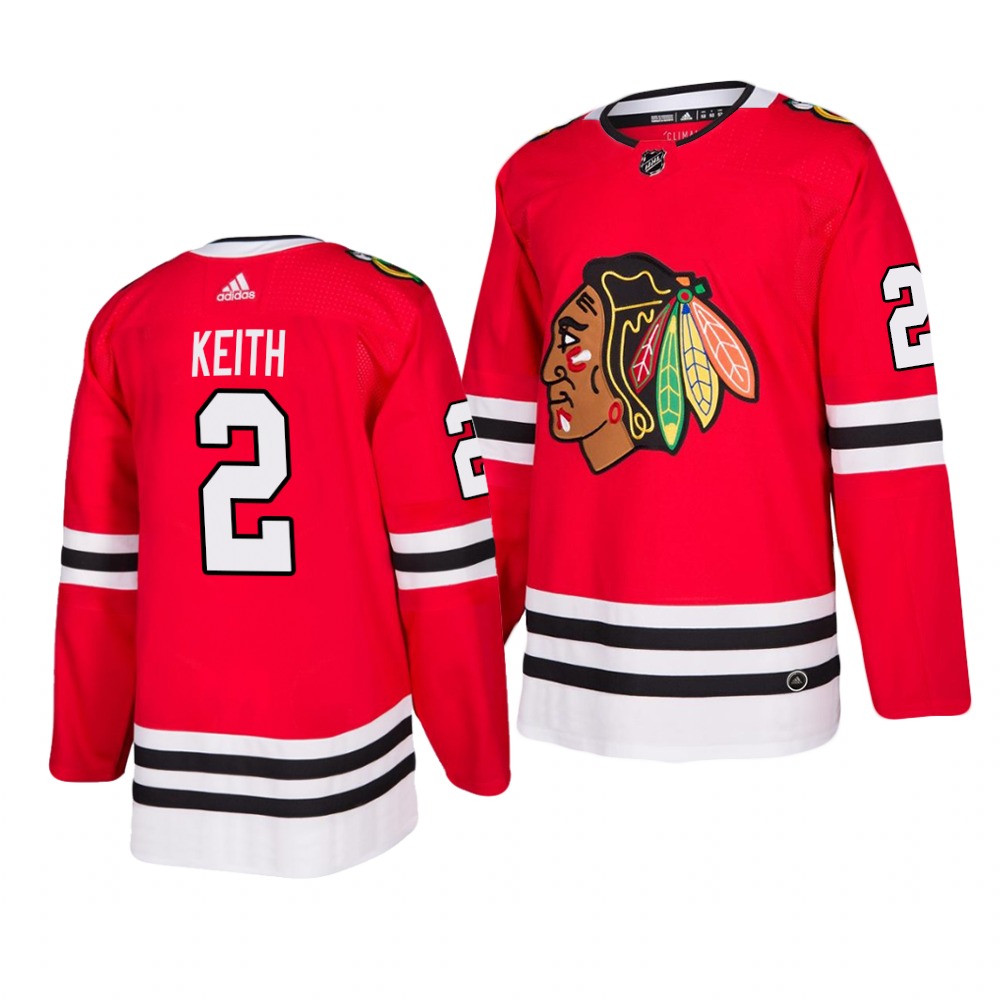 Chicago Blackhawks #2 Duncan Keith 2019-20 Adidas Authentic Home Red Stitched NHL Jersey